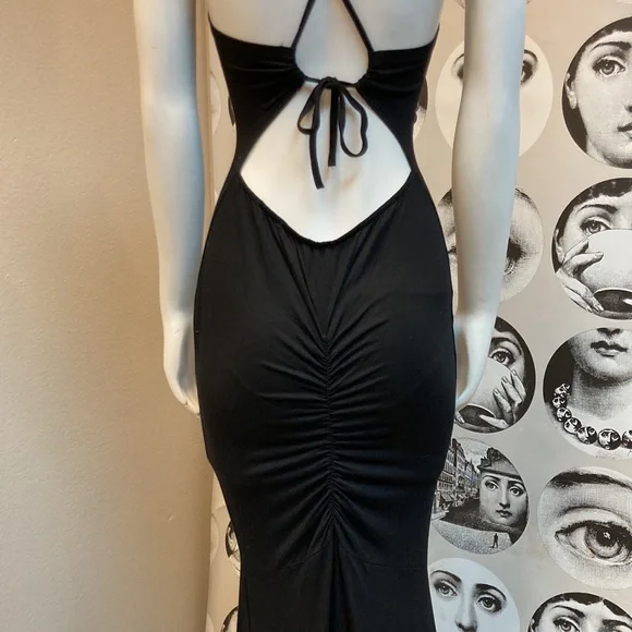 Elegant & Soft Long Maxi Dress w/ Adjustable Straps & Derrière Ruching, Sz S - Picture 6 of 14